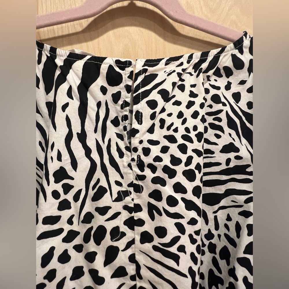Animal print puff sleeve shirt/blouse